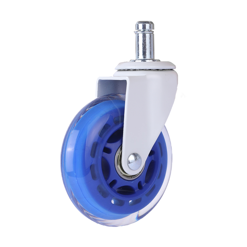 75mm white lacquered clear casters