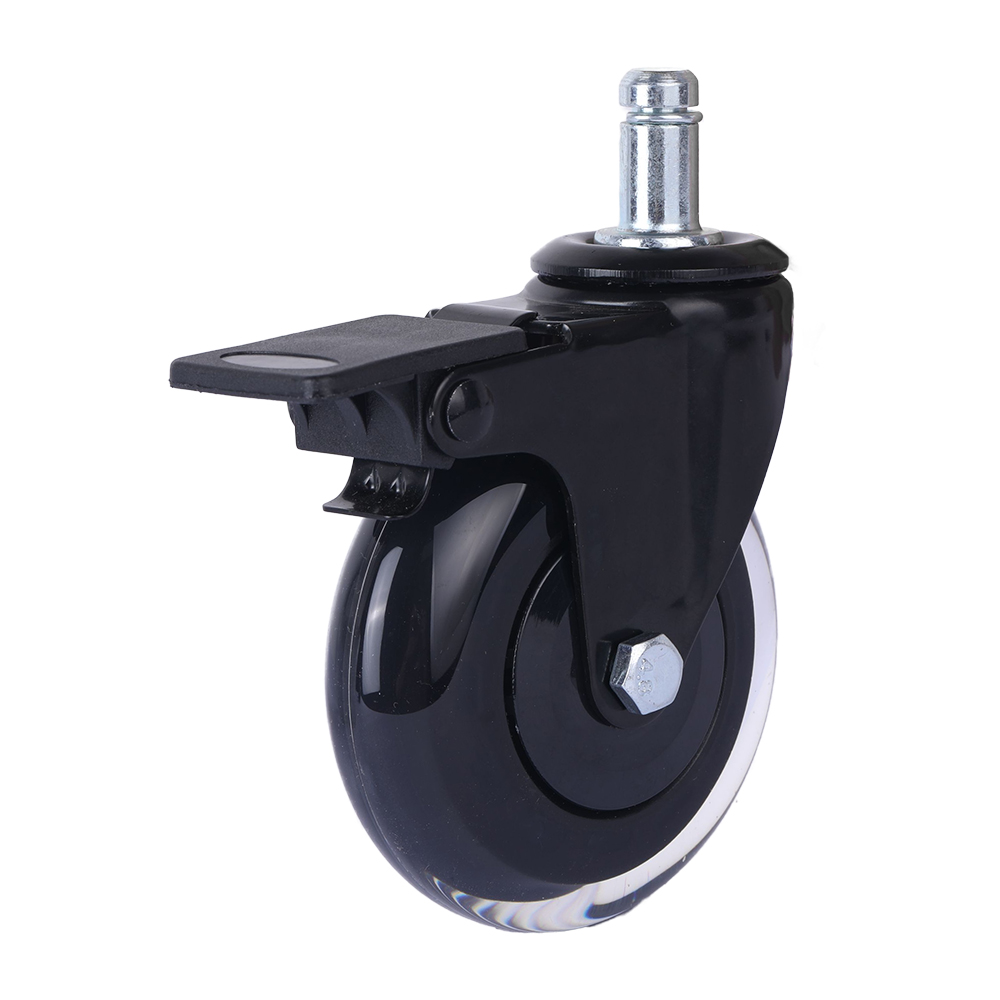 75mm black brake with dust cover casters