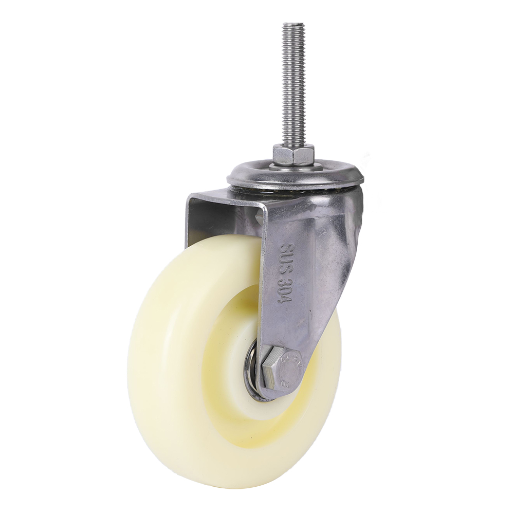 4 inch rubber stainless steel screw rod industrial wheels