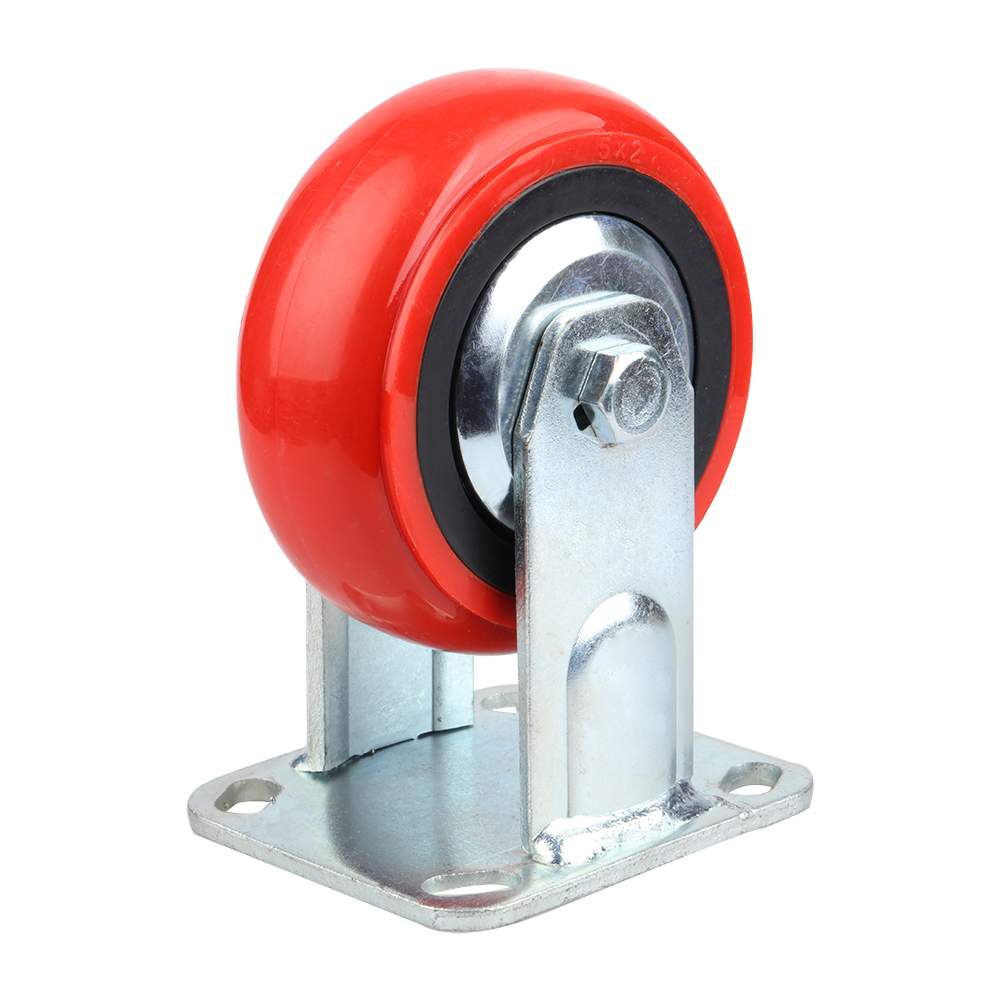 125mm red flat industrial wheels