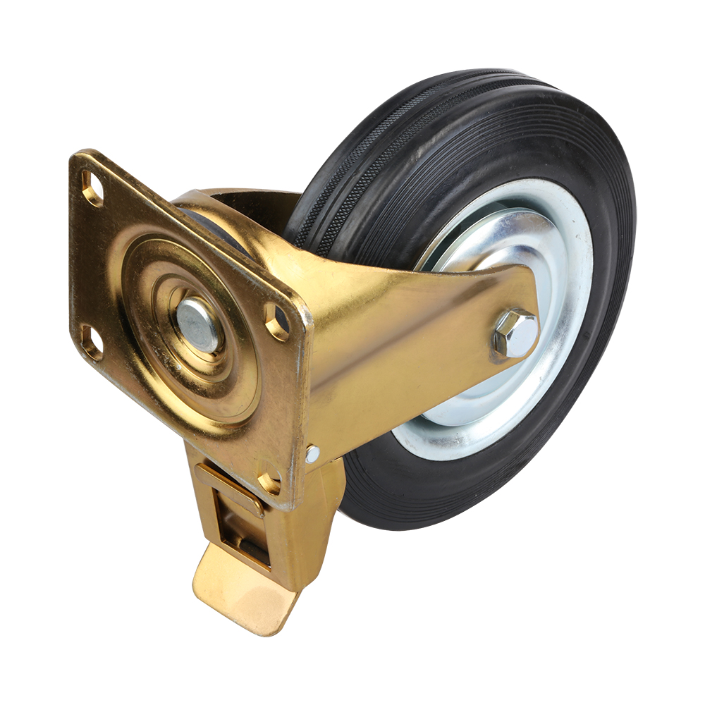 4 inch rubber industrial brake wheels