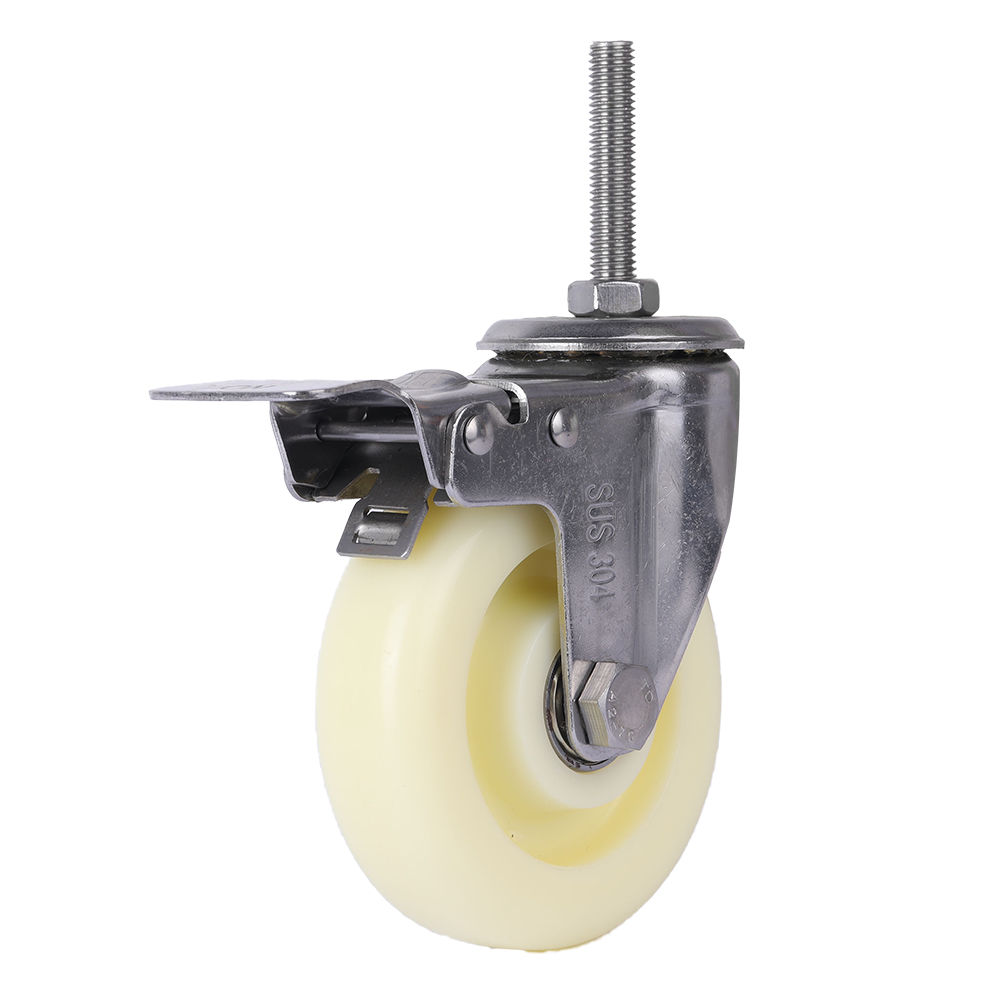 4 inch stainless steel screw rod brake industrial wheel