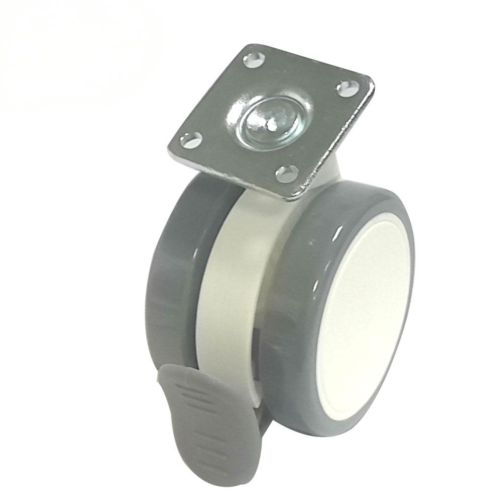64mm flat brake medical wheels